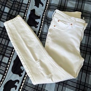 Celebrity Pink White Ripped Jean. Curvy Skinny